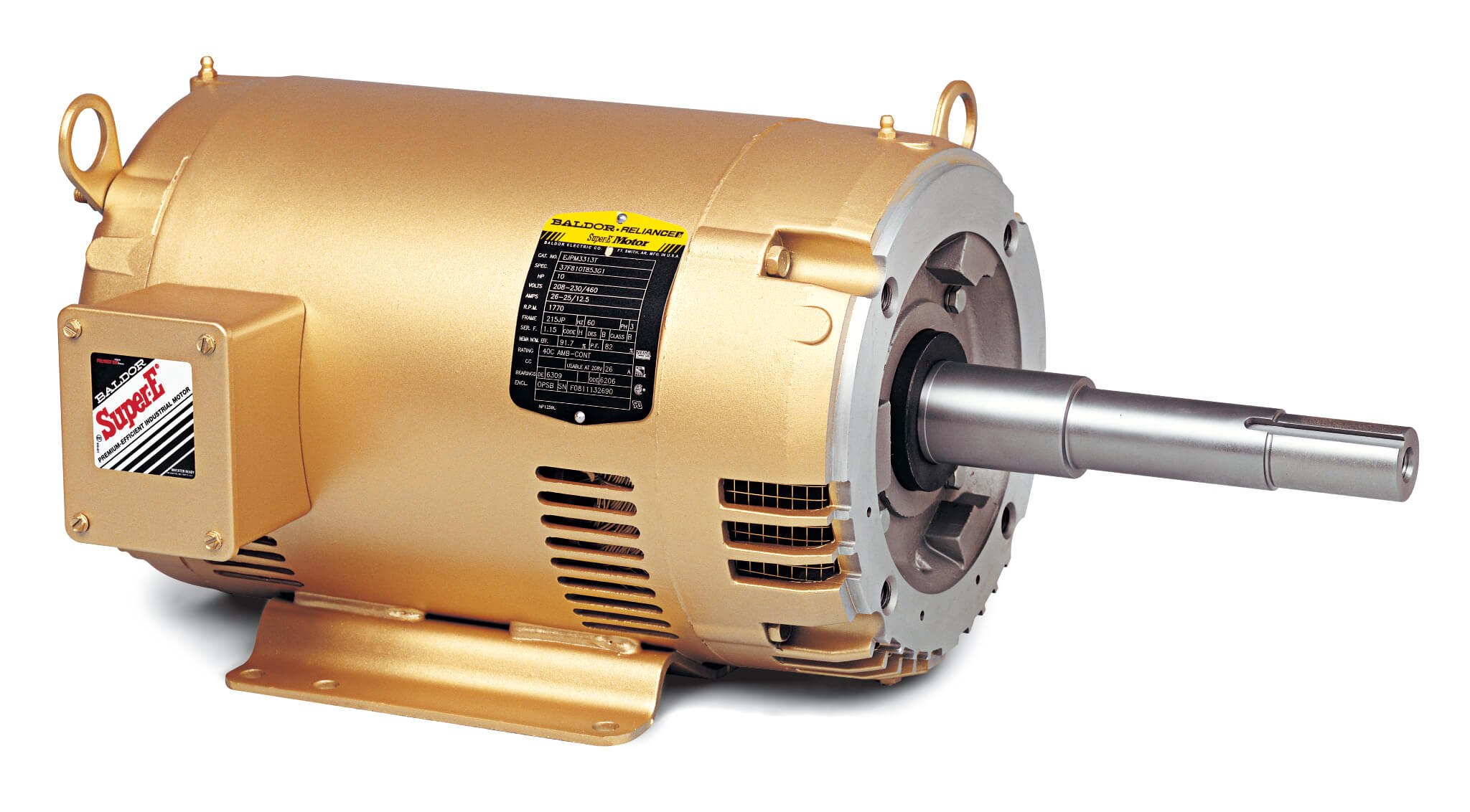 BALDOR MOTOR EJMM2513T Close Coupled Pump Motor, 230/460V, 1800 RPM, 15 hp, 3 Phase, OPD, 254JM Frame | AJ6RXY
