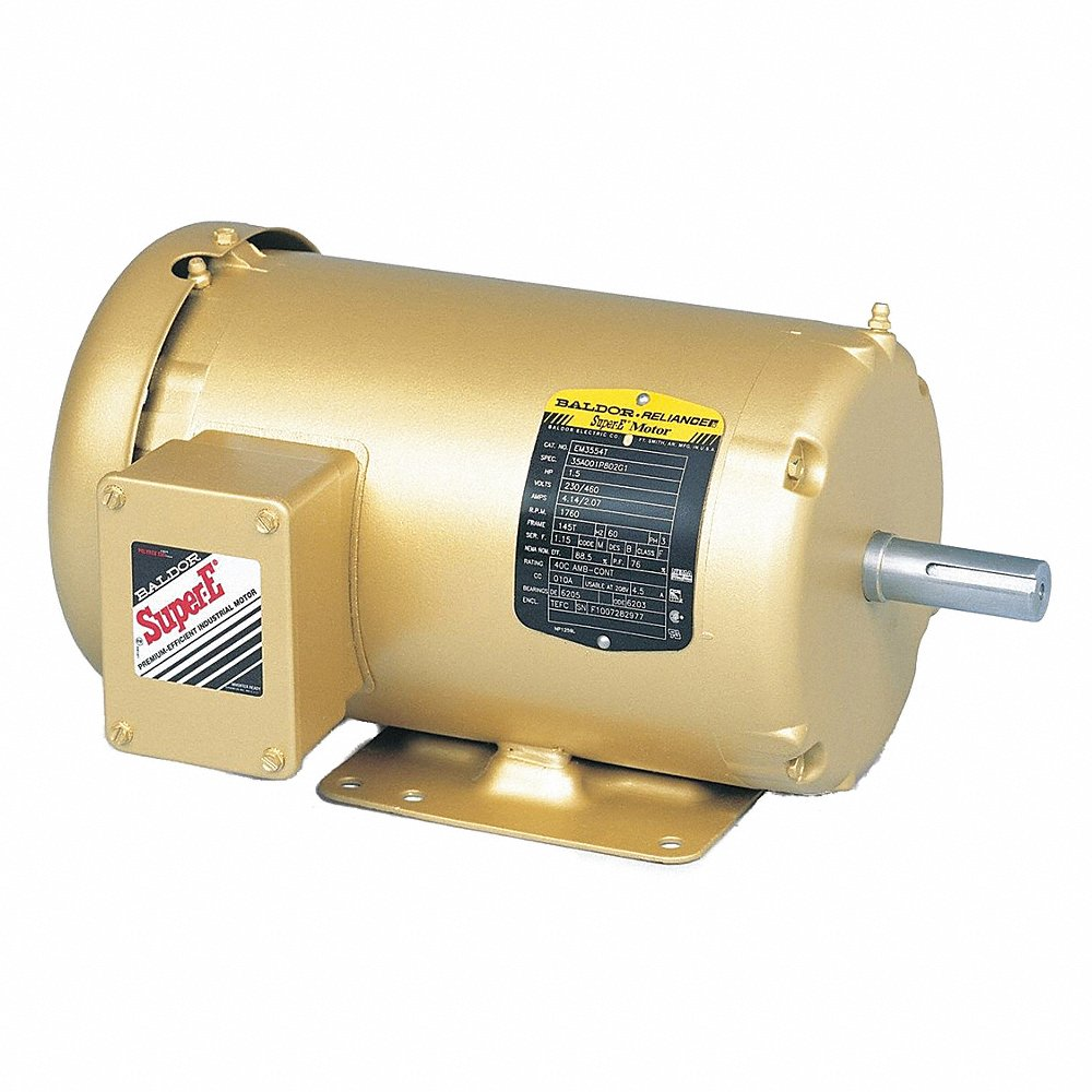 BALDOR MOTOR EM3538 Three Phase Motor, 230/460V, 1800 RPM, 60 Hz, 0.5 hp, TEFC, 56 Frame | AJ6TYM