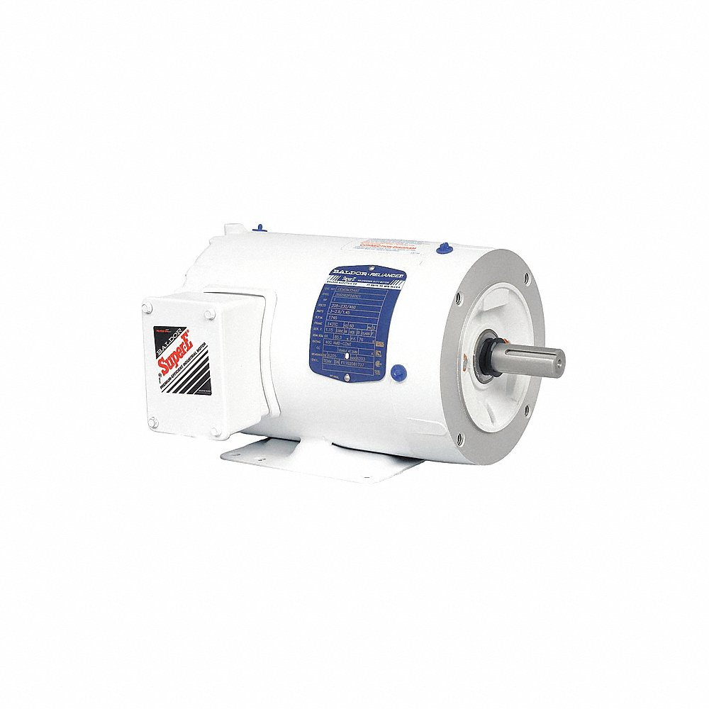 BALDOR MOTOR EWDM3558T White Washdown Motor, 230/460V, 1800 RPM, 60 Hz, 2 hp, 3 Phase, TEFC, 145T Frame | AJ6VHG