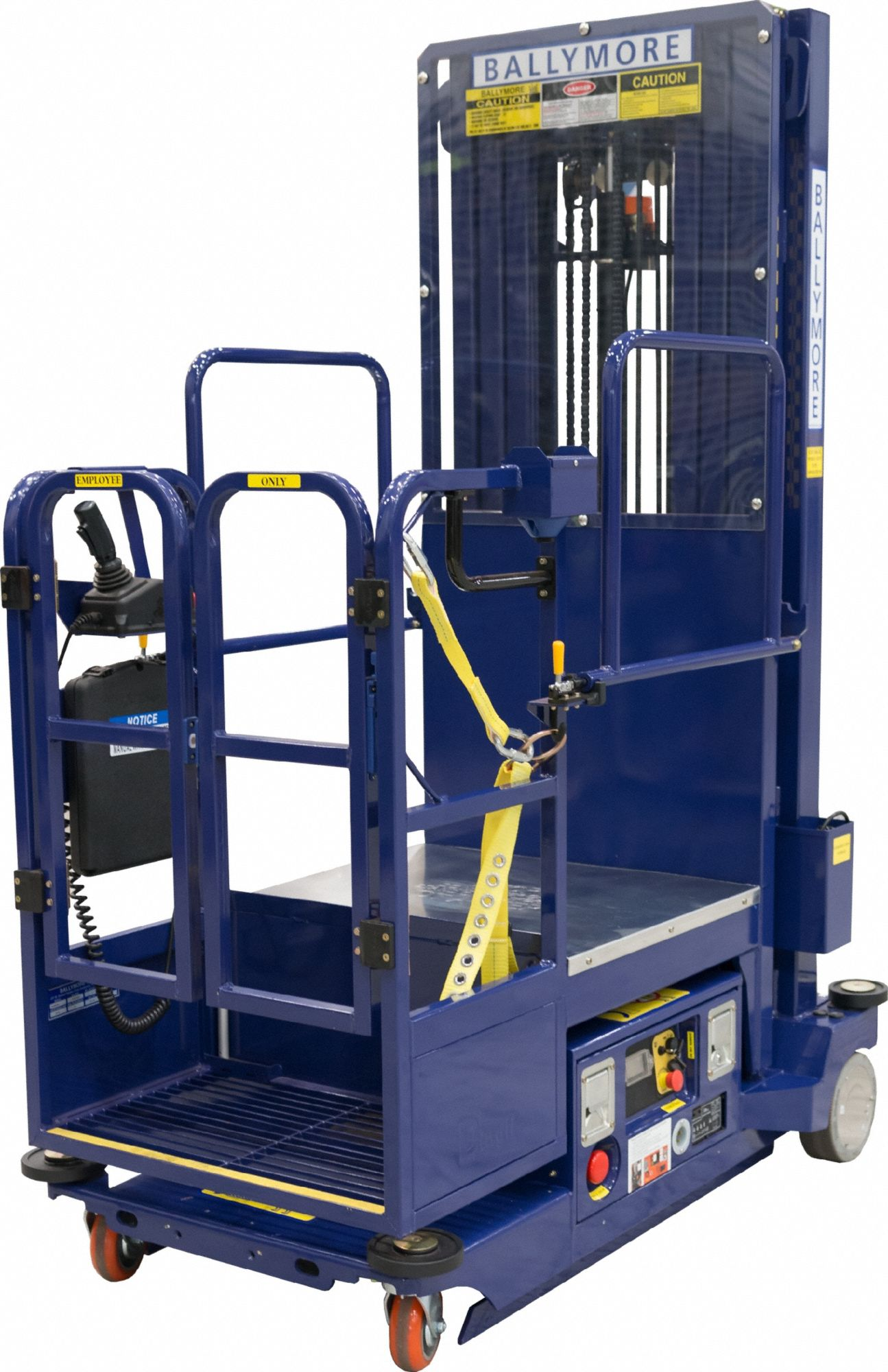 Power Stocker Lifts, Battery, Drivable, 16 ft Elevated Platform Ht, 28 x 19 Inch