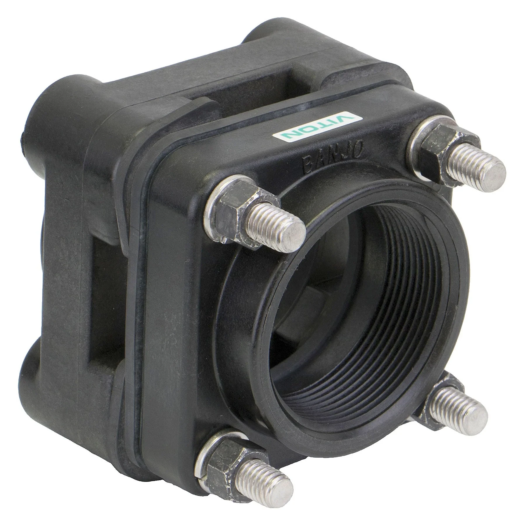 BANJO FITTINGS BF200 Threaded Flange Epdm Bolted Tank Flange, 2 X 2 Inch, Polypropylene | AC8TUV 3DTJ1