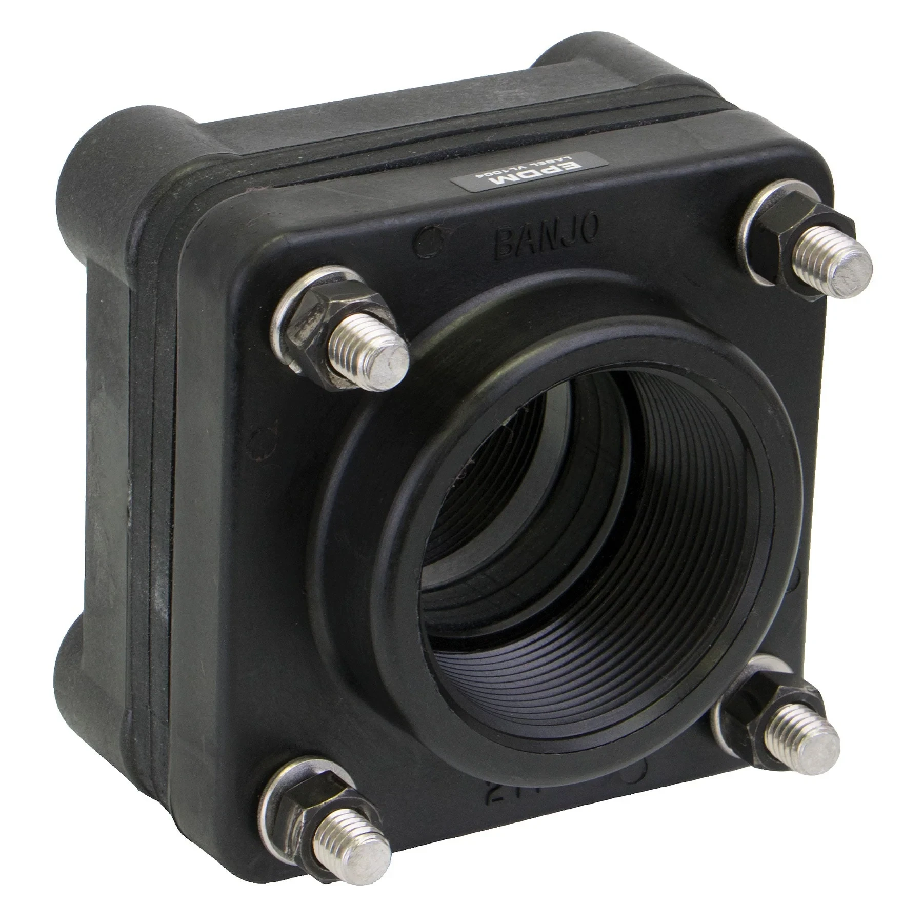 BANJO FITTINGS BF220 Full Port Threaded Flange, Bolted Tank Flange, 2 X 2 Inch, Polypropylene | AC8TUW 3DTJ2