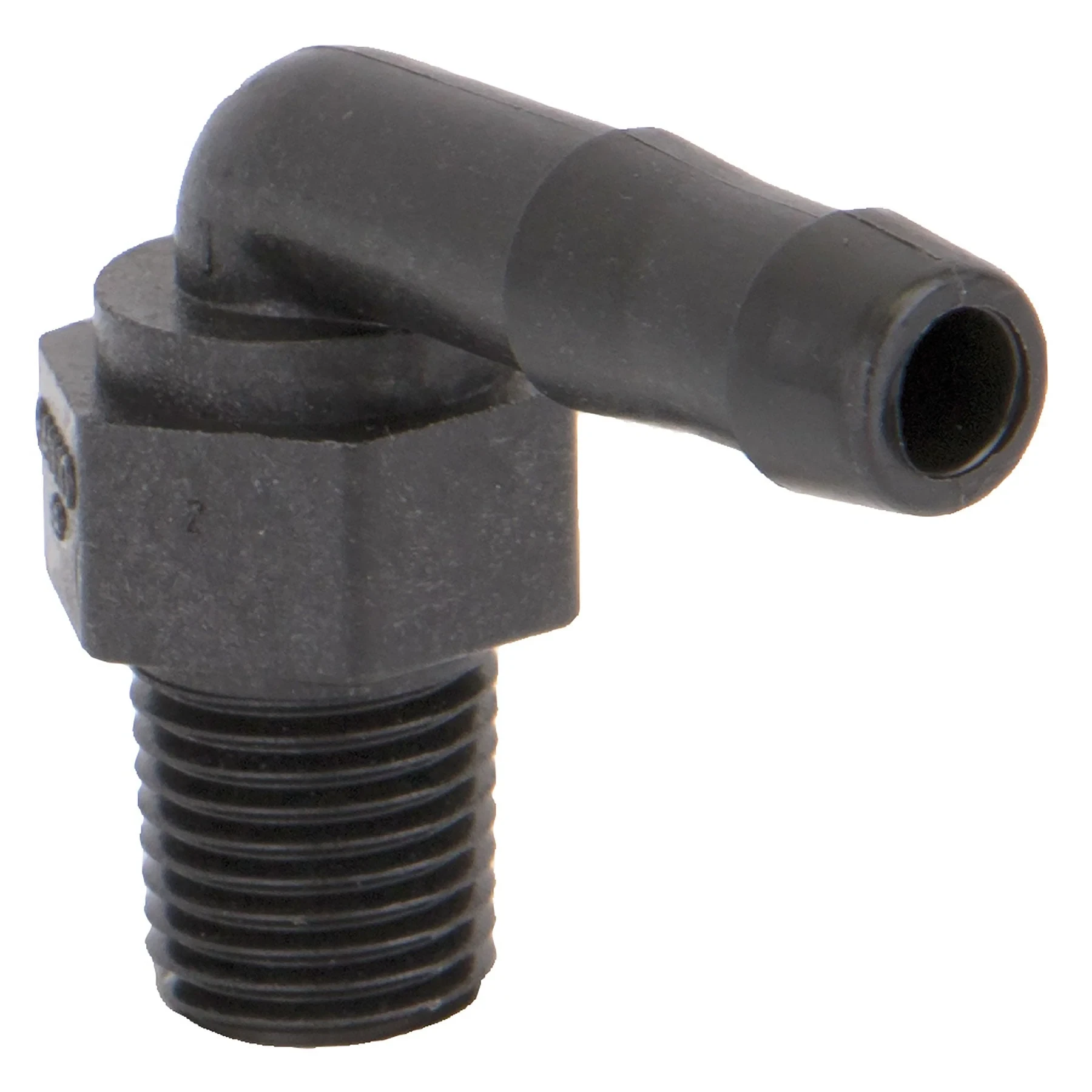 BANJO FITTINGS HB025/038-90 Poly 90 Deg Hose Barb, 1/4 Inch Mpt X 3/8 Inch Size | AC8TVZ 3DTN1