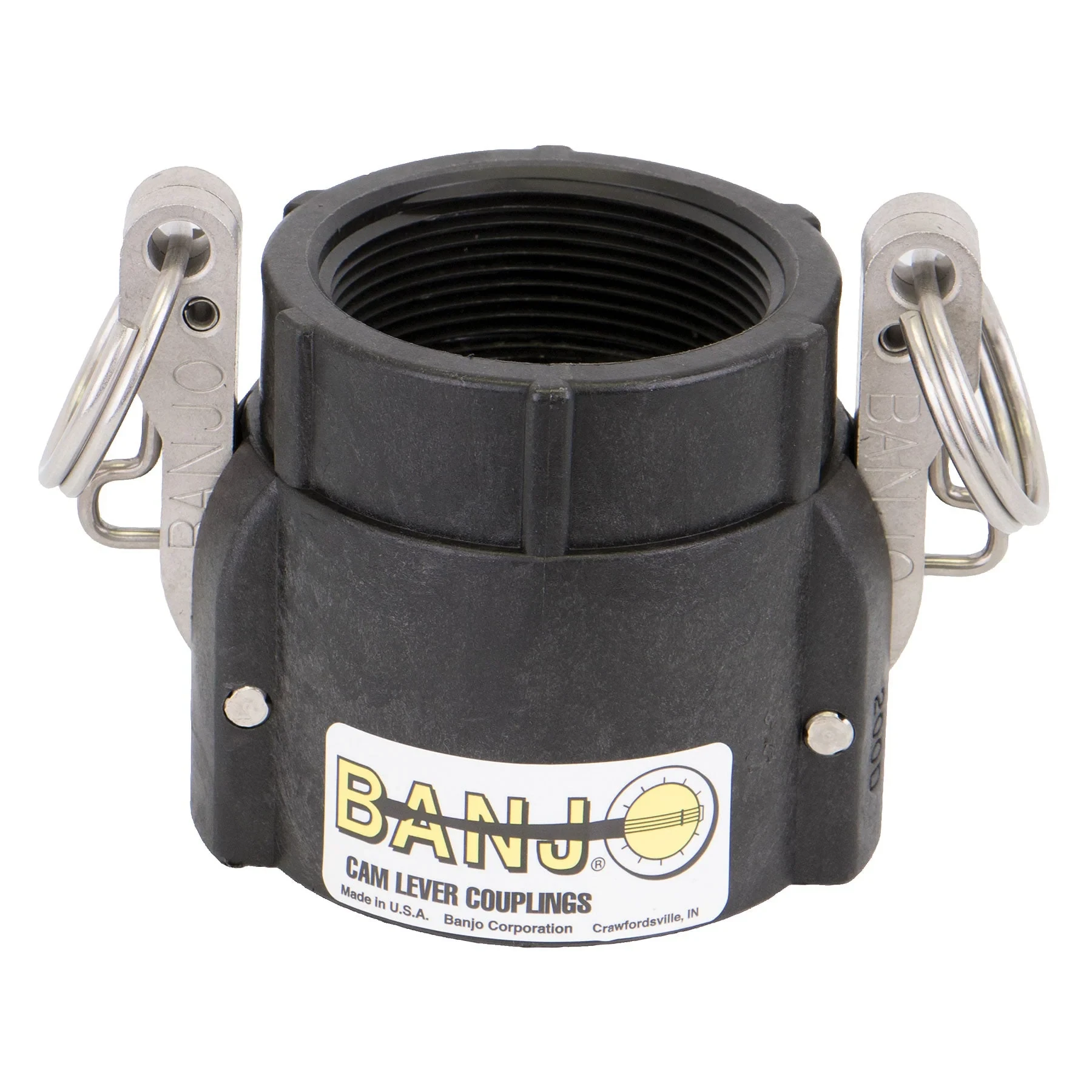 BANJO FITTINGS L200D Locking Female Coupler X Female Thread, 2 Inch, Polypropylene | BW9BWR