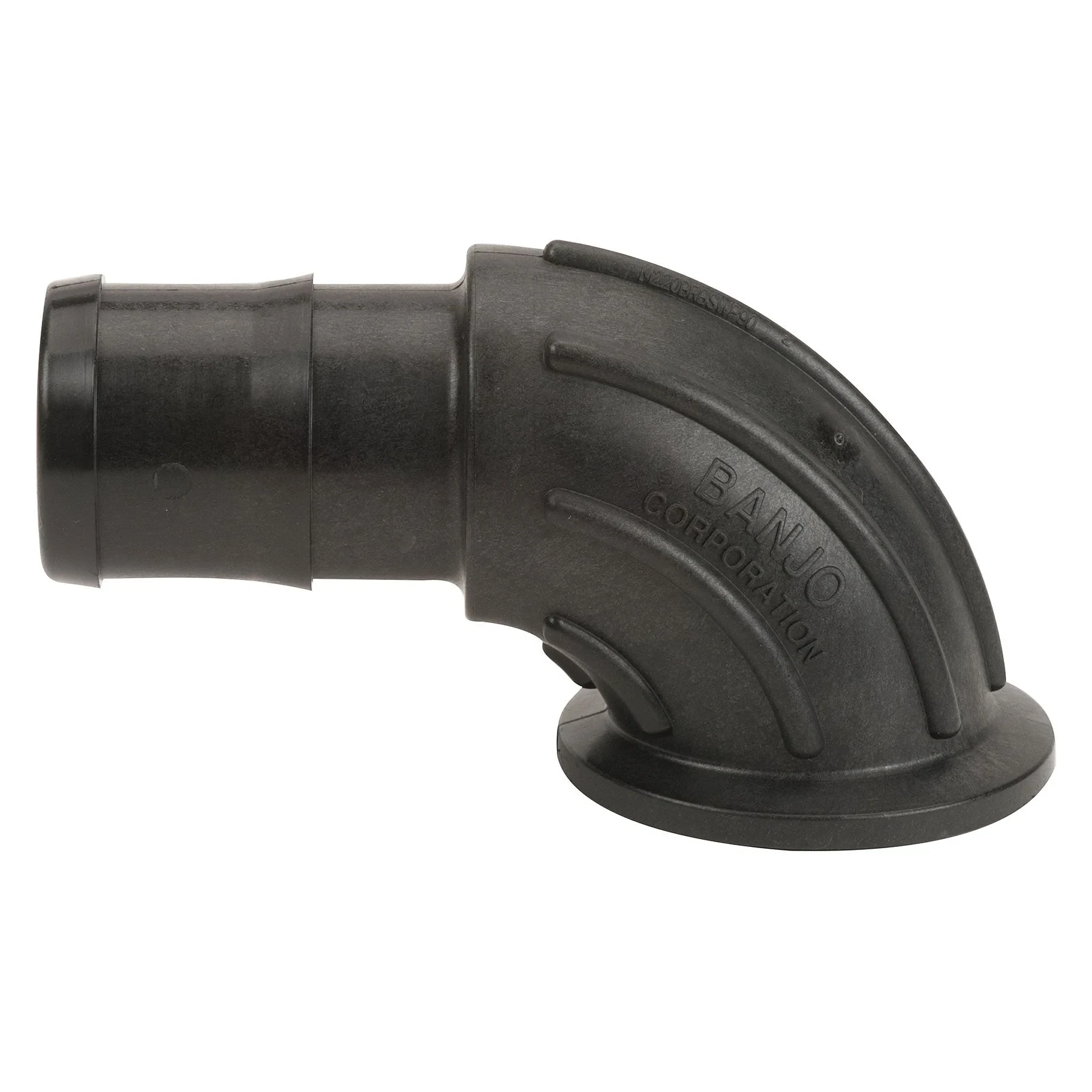 BANJO FITTINGS M220BRBSWP90 Full Port Flange X Hose Shank Sweep Manifold Fitting, 2 Inch Size | BW9BAD