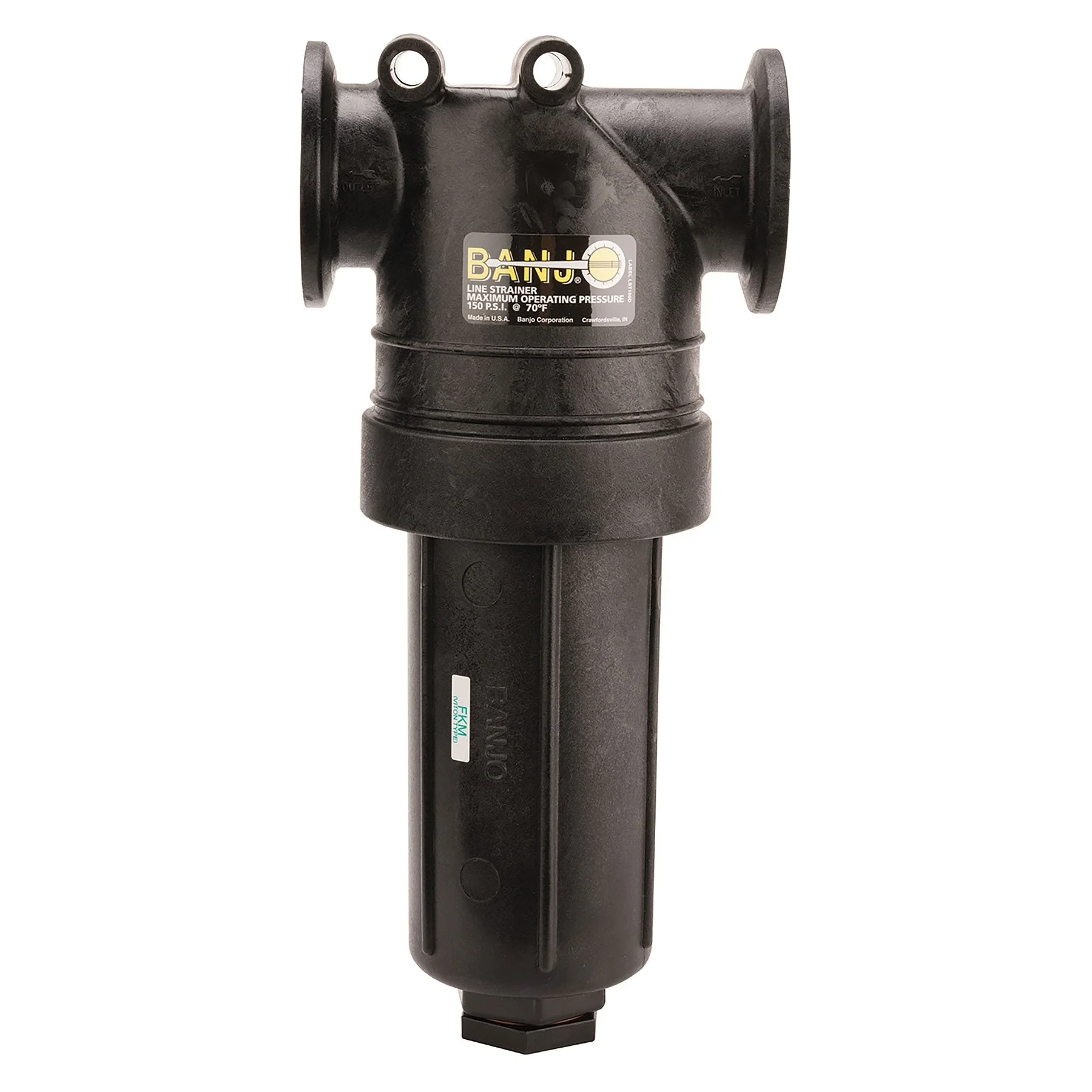 BANJO FITTINGS MLST150-80V Manifold T Strainer With 80 Mesh Screen With Fkm Gaskets, 2 Inch Size | BW9MEZ