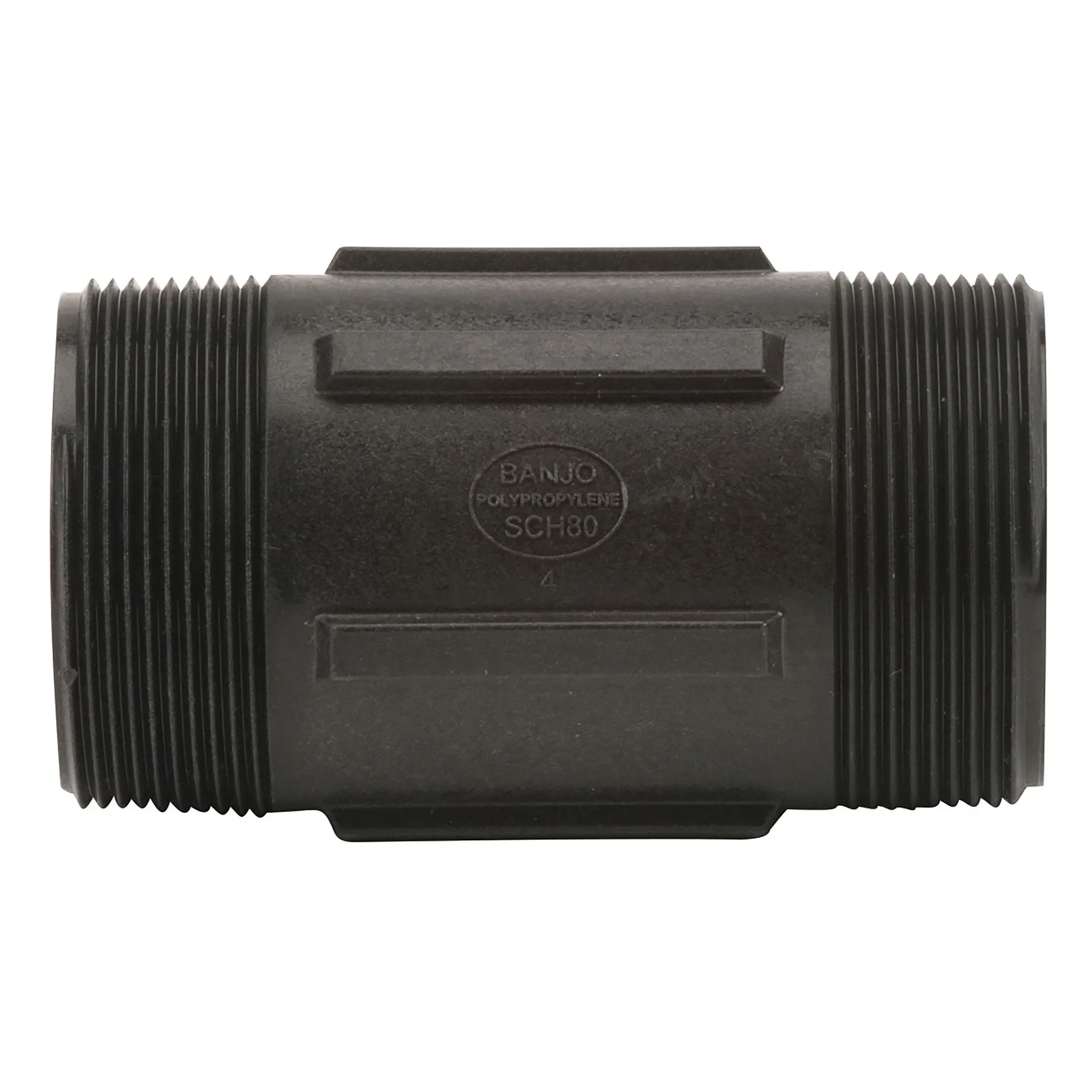 Nipple 2 x 4 Inch Mnpt Polypropylene Black