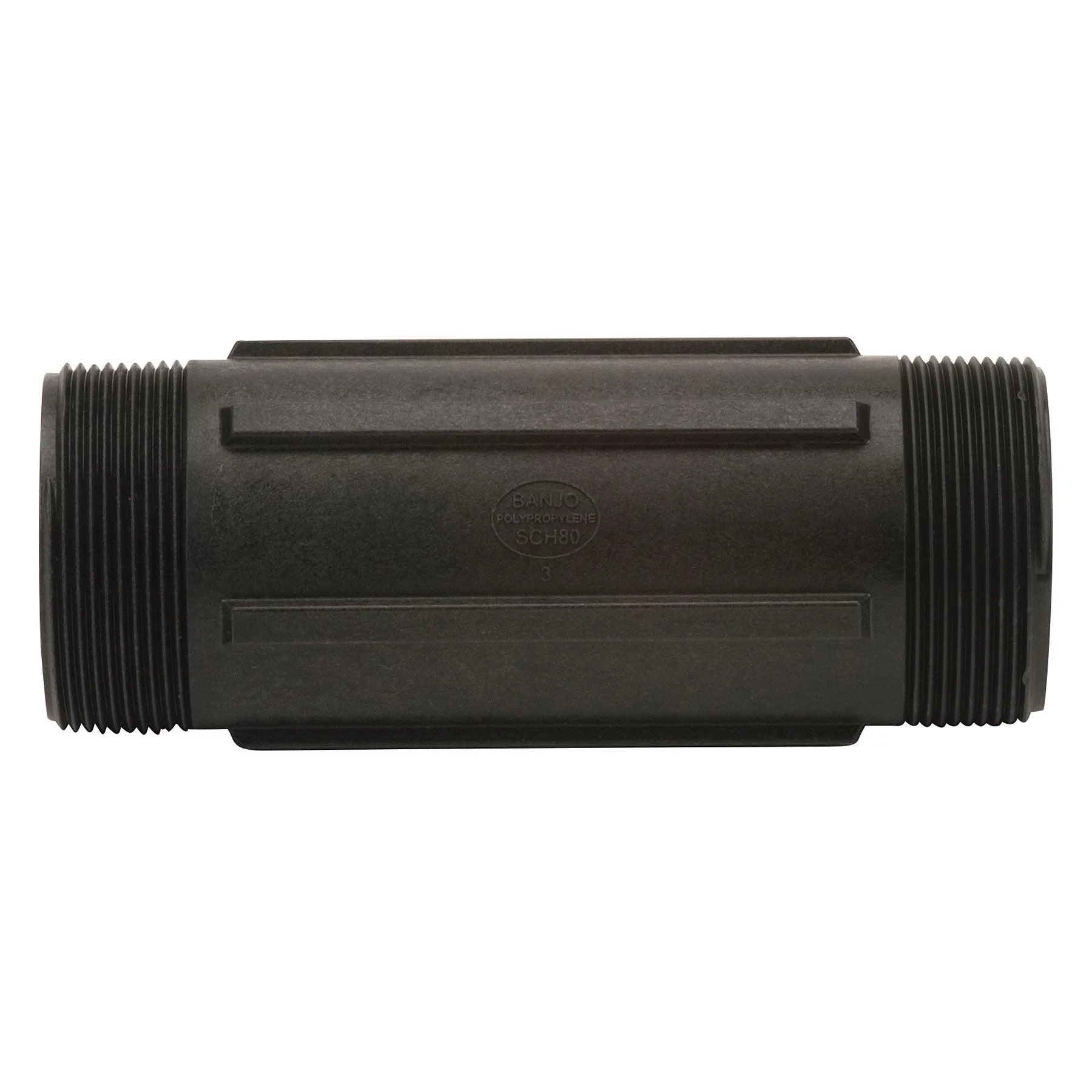 Nipple 2 x 6 Inch Mnpt Polypropylene Black