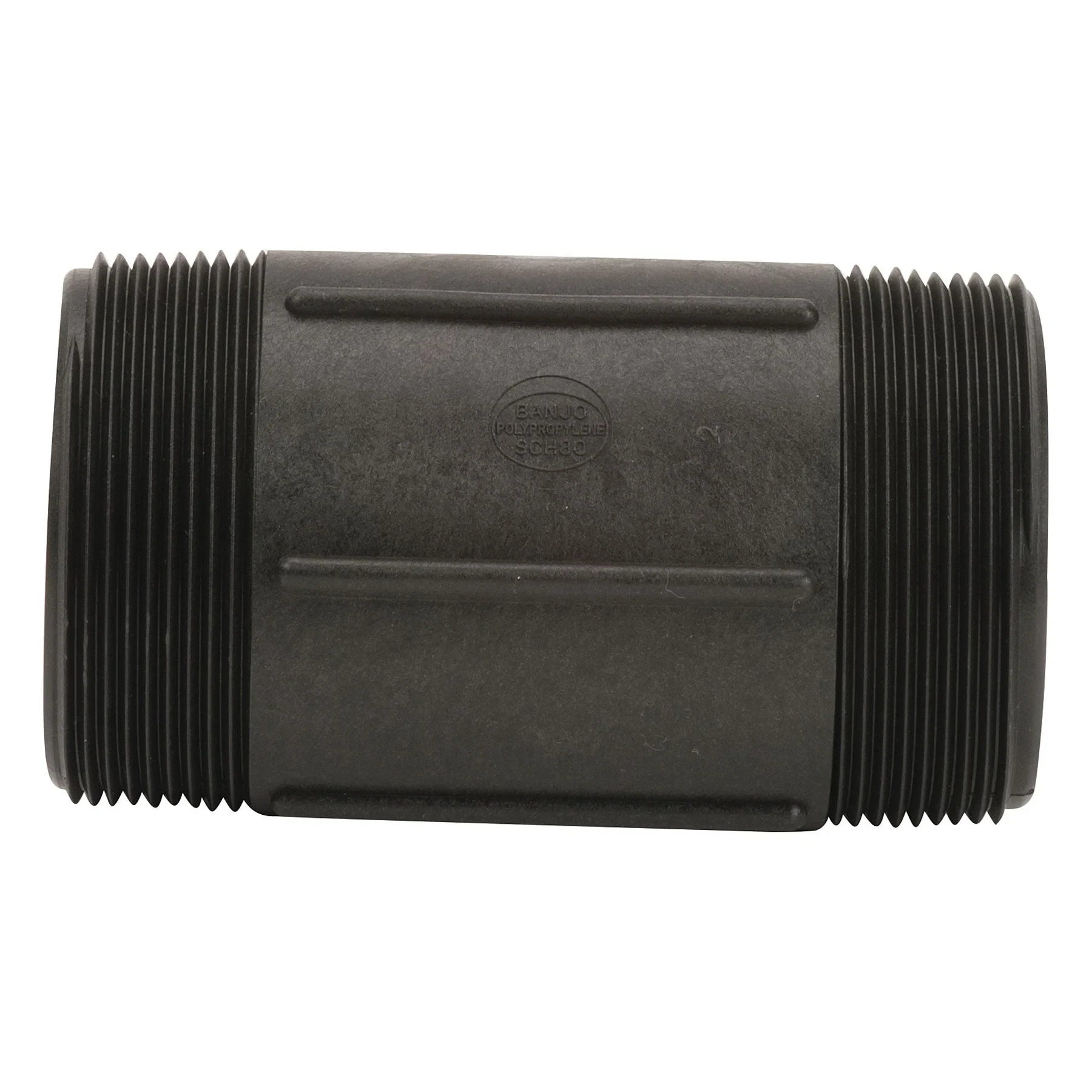 Nipple 3 x 6 Inch Mnpt Polypropylene Black