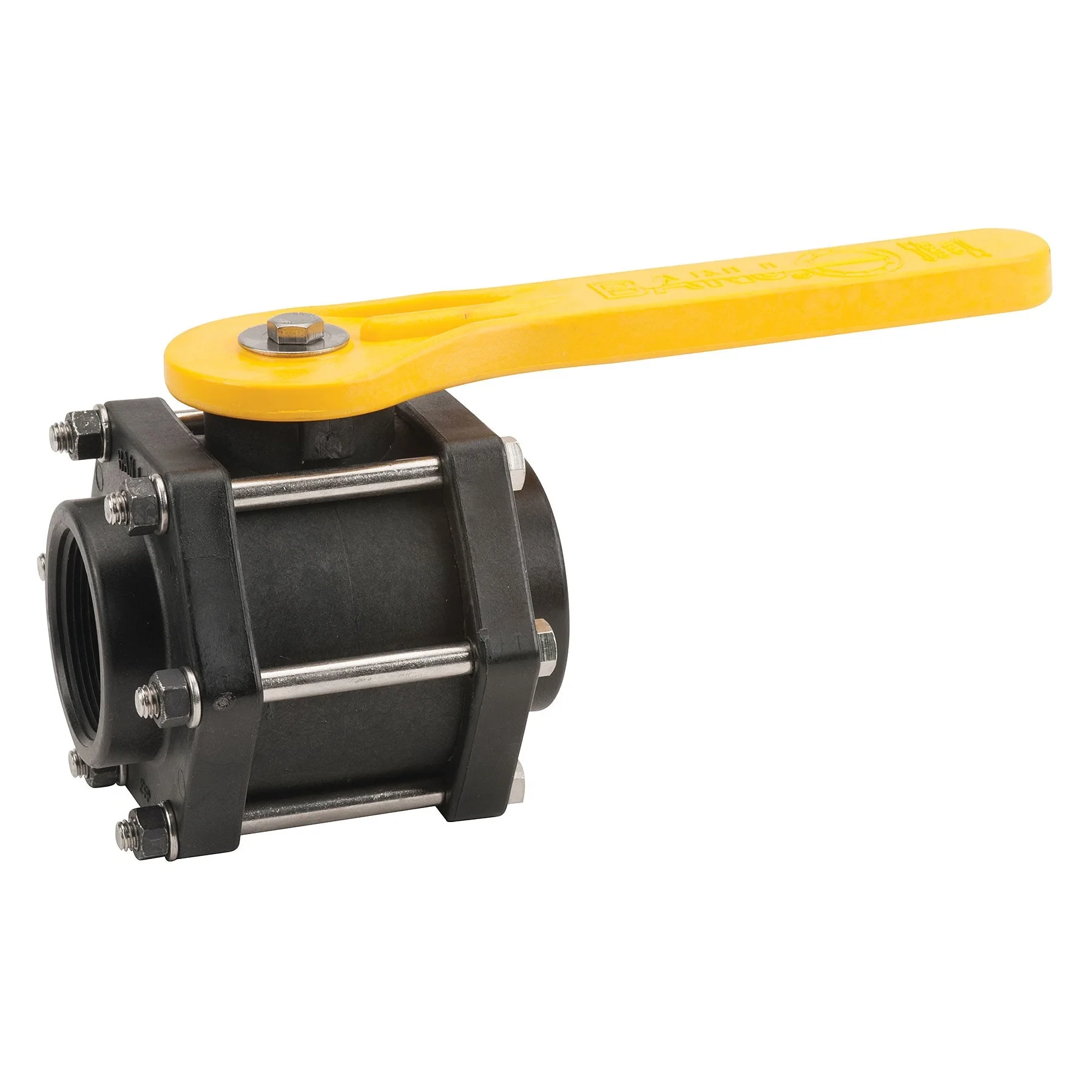 Thr Full Port Ball Valve, 6-Bolt Design, 2 Inch, Polypropylene