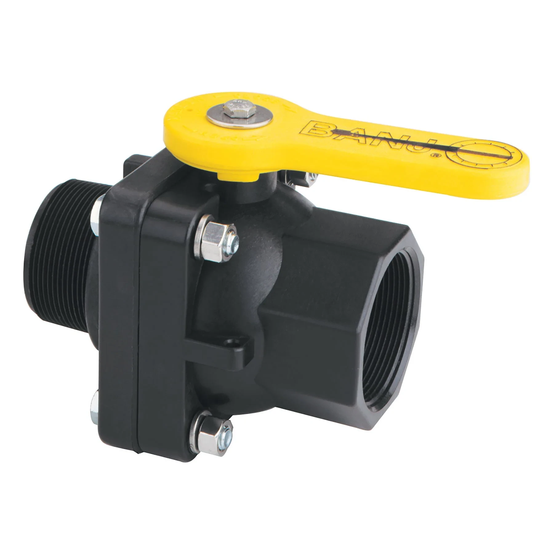 BANJO FITTINGS VSMT204FP Bolted Full Port Stubby Valve, 2 Inch, Polypropylene | BW9HWF