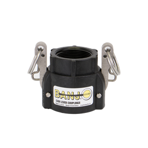 BANJO FITTINGS L150D Locking Female Coupler X Female Thread, 1-1/2 Inch, Polypropylene | BW9AZD