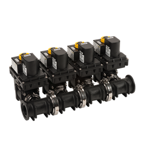 BANJO FITTINGS MEV104CF Valve Manifold Assembly, 4 Valves, 2 Inch Inlet, 1 Inch Outlet | BX2EKJ