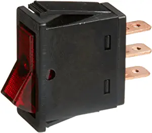 BATTERY DOCTOR 20532 Illuminated Rocker Switch, On/Off, 12 x 30 mm Slot Size, 20A, Red | CG9ANM