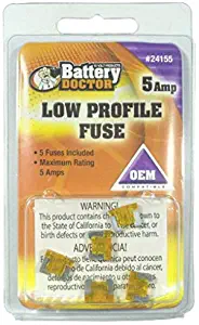 BATTERY DOCTOR 24155 Low Profile Automobile Fuse, 5A, Tan, 5 Piece | CG9ATL