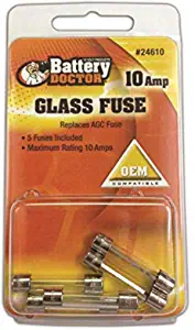 BATTERY DOCTOR 24605 Glass Fuse, 5A, 5 Piece | CG9AWY