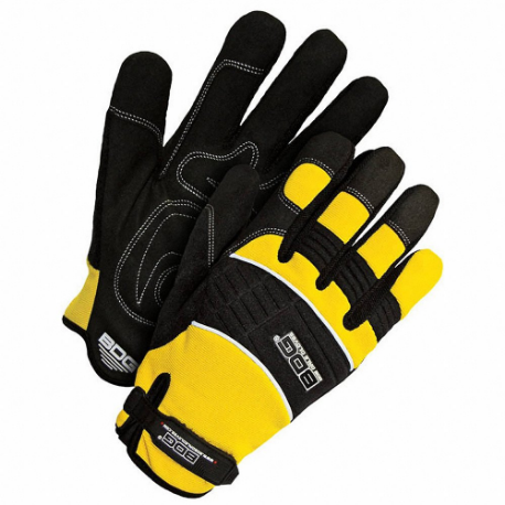 BDG 20-1-10005-X2L Performance Gloves, Size 2XL, Cut and Sewn Glove, Synthetic Leather, Black/Yellow | CN9EWF 793V92