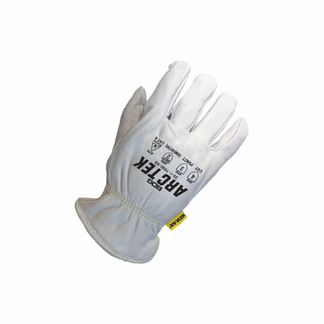 BDG 20-1-1600-X2L Leather Gloves, Size 2XL, Drivers Glove, Full Leather Leather Coverage, 4 PPE CAT, White | CR8RTT 55LD56