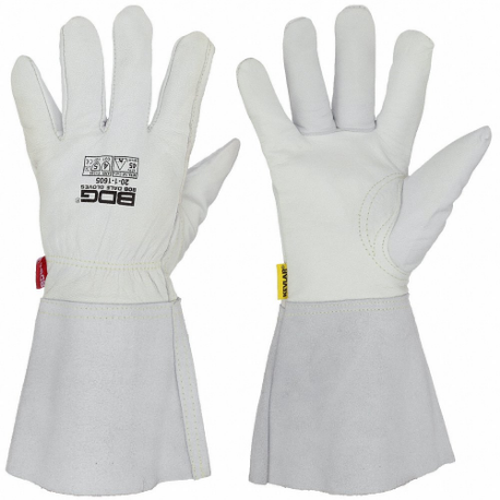 BDG 20-1-1605-X2L Leather Gloves, Size 2XL, Drivers Glove, Full Leather Leather Coverage, 4 PPE CAT, White | CR8RTU 55LD62
