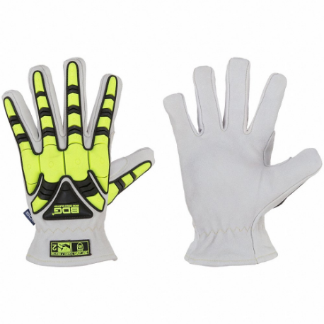 BDG 20-1-1880-X2L Leather Gloves, Size 2XL, Drivers Glove, Goatskin, Premium, ANSI Impact Level 2, Full | CN9FEA 56LD33