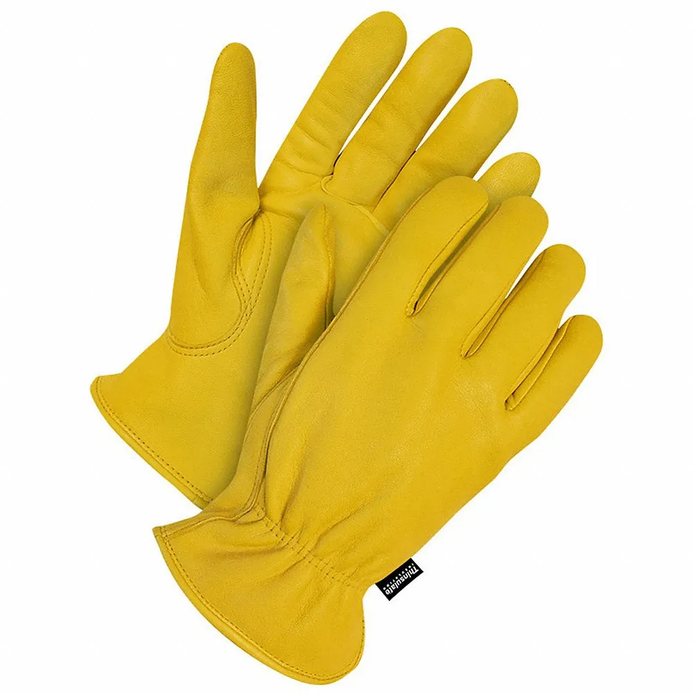 BDG 20-9-340-S Leather Gloves, Size S, Premium, Drivers Glove, Sheepskin, Keystone Thumb, Yellow | CR9RAZ 793VA6