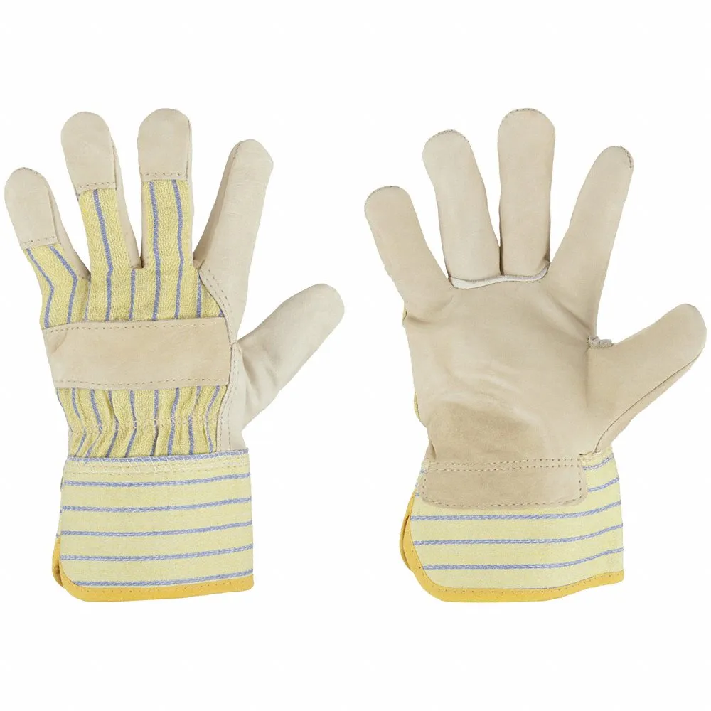 BDG 40-9-173W Leather Gloves, Premium, Work Glove, Cowhide, Wing Thumb, Safety Cuff, Cotton Fleece, 1 PR | CR9JFK 61KA03