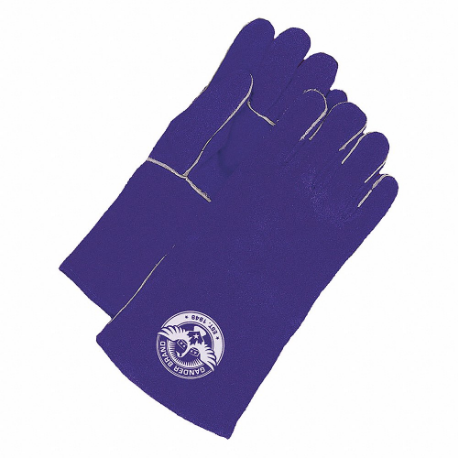 Welding Gloves, Wing Thumb, Gauntlet Cuff, Premium, Blue Cowhide