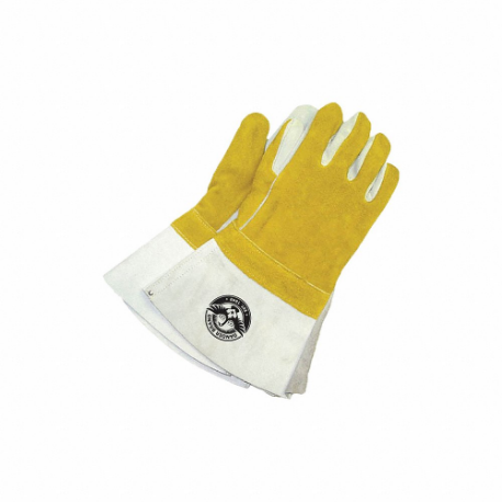 Welding Gloves, Wing Thumb, Gauntlet Cuff, Premium, Gander, Universal Glove Size, 1 PR