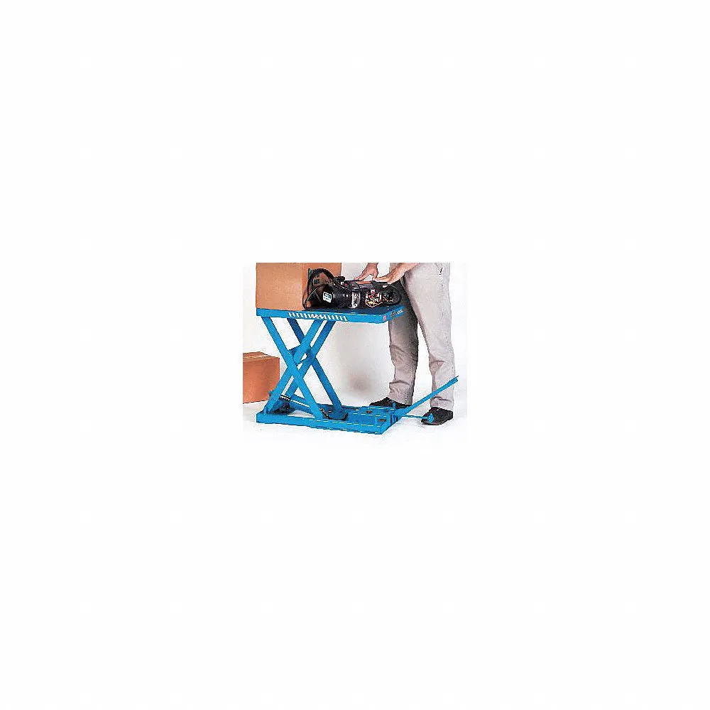 BISHAMON INDUSTRIES X-20C Scissor Lift Table, Manual Foot Pump, 440 lbs. Capacity, 19.5 x 25.5 Inch Platform | CJ8VTP