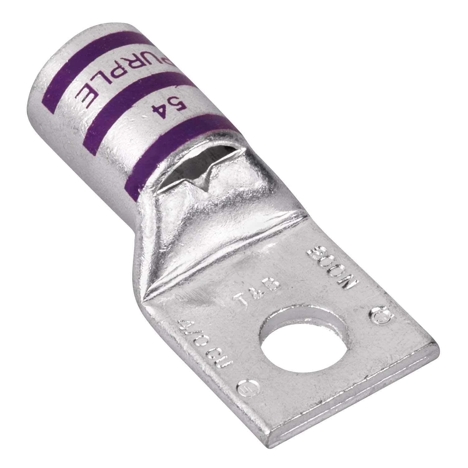 THOMAS & BETTS 54170 One-Hole Lug Compression Connector, 4/0 Cable Size, Purple, 2.5 Inch Length | BK8YPD 3LL80