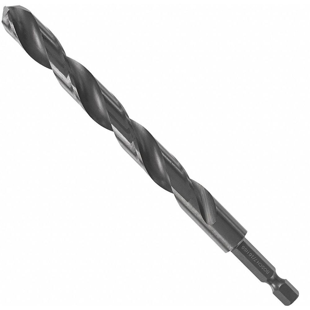 BOSCH BL2155IM 7/16 Inch Twist Drill Bit, High Speed Steel, 4 Inch Depth, Hex Shank Type | CD2FTJ 53DM03