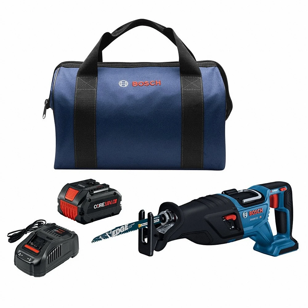 Reciprocating Saw Kit, 1 Battery, 1 Charger, 1 1/8 Inch Lg, 2,900 Max Strokes per Minute