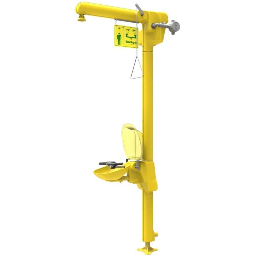 BRADLEY S19-304D2B General Area Halo Heat Trace Combination Unit, 120V, Bottom Supply, Plastic Showerhead, Plastic Bowl & Cover | CD4DYG