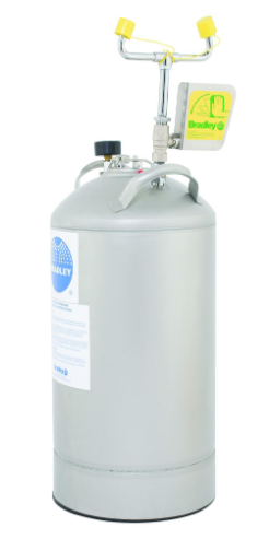 BRADLEY S19-690LHS Eyewash Unit, Portable Pressure Tank, 5 Gallon Capacity, Stainless Steel | CD4EDR