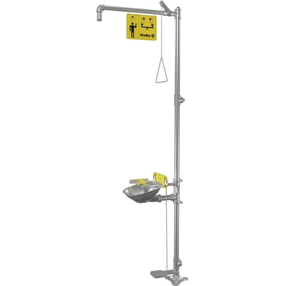 BRADLEY S19314SSZ Halo Eye And Facewash, Stainless Steel Bowl With Dust Cover, Foot Activation | CD4EAT