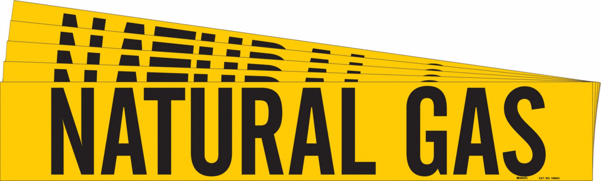 BRADY 105803-PK Pipe Marker, Legend: Natural Gas, 4 Inch x 24 Inch Size | CH6HPF 781X19