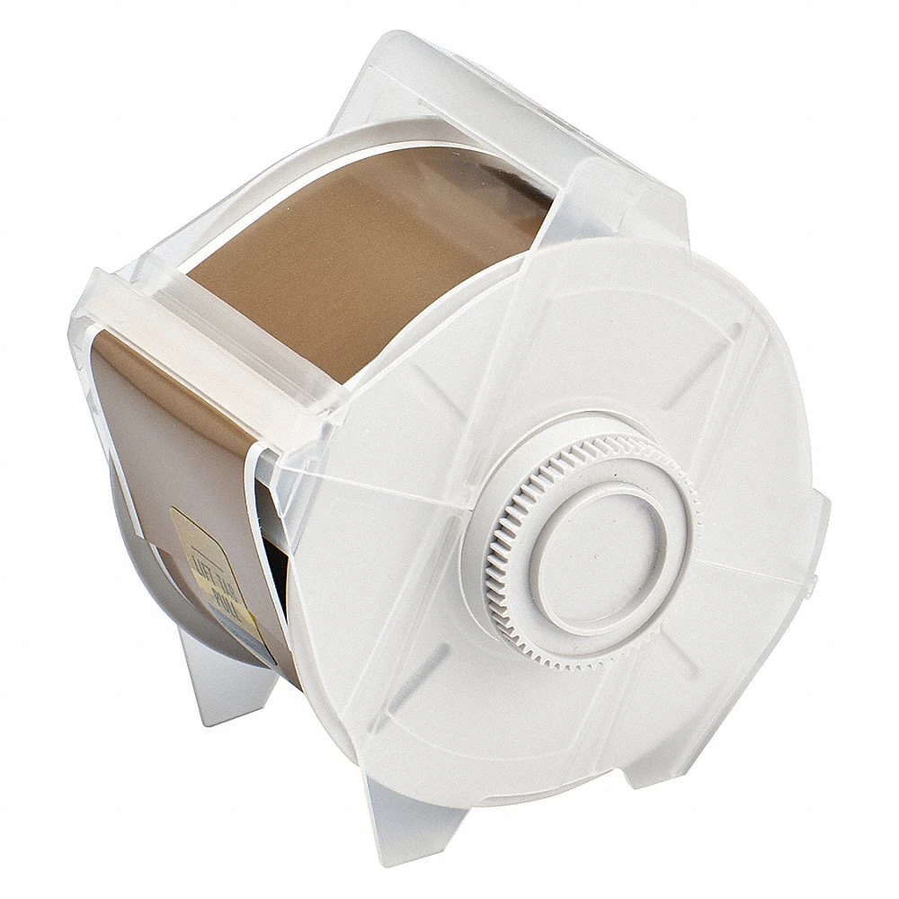 Continuous Label Roll, 2 1/4 Inch x 100 ft, Vinyl, Gold, Outdoor, 0.004 Inch Label Thick