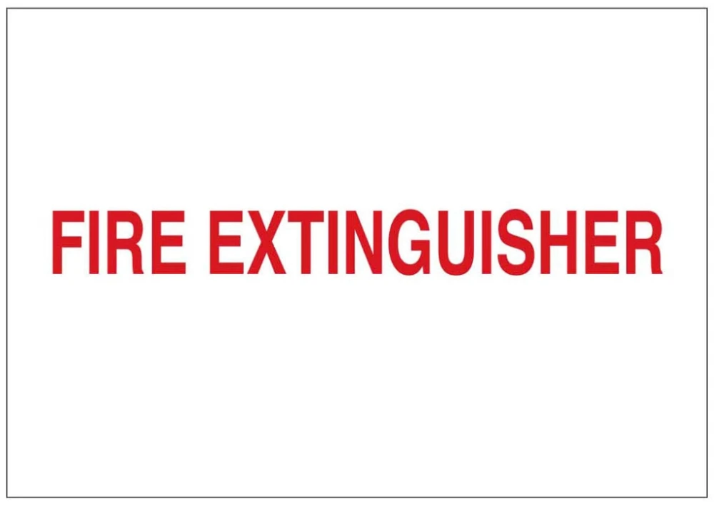 Fire Extinguisher Sign, 10 x 14 Inch, Red/White