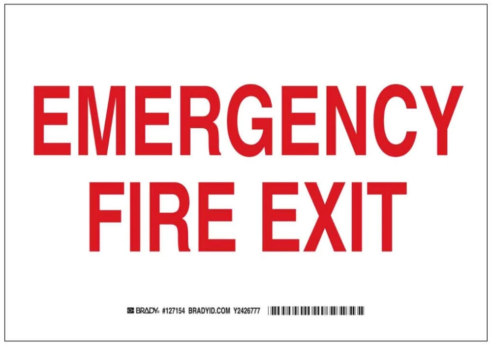 Exit Sign, 7 x 10 Inch, Plastic, Rectangle, English