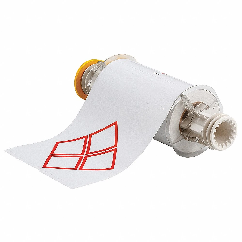 BRADY 130777 Precut Label Roll, Red Ghs/Clp 4B Diamonds, 6 3/32 x 8 19/64 Inch Size, Vinyl, White | CP2LBF 23MG34
