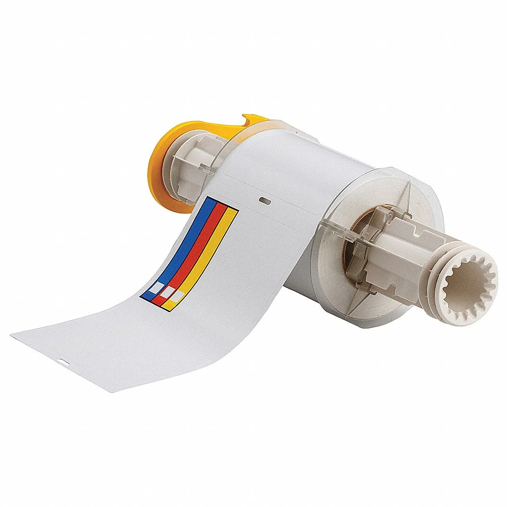 BRADY 130811 Precut Label Roll, Color Bar, 4 x 6 Inch Size, Vinyl, Blue/Red/White/Yellow, Outdoor | CP2KPW 23MG66