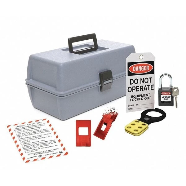 Lockout Station Kit, 7-1/2 Inch Height, Gray