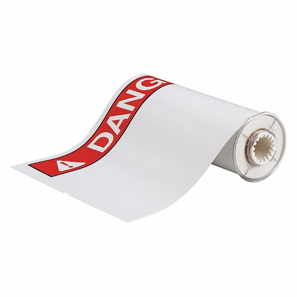 BRADY 140887 Precut Label Roll, Danger, 10 x 14 Inch Size, Vinyl, White, Outdoor, 40 Labels | CP2KPY 23MG36