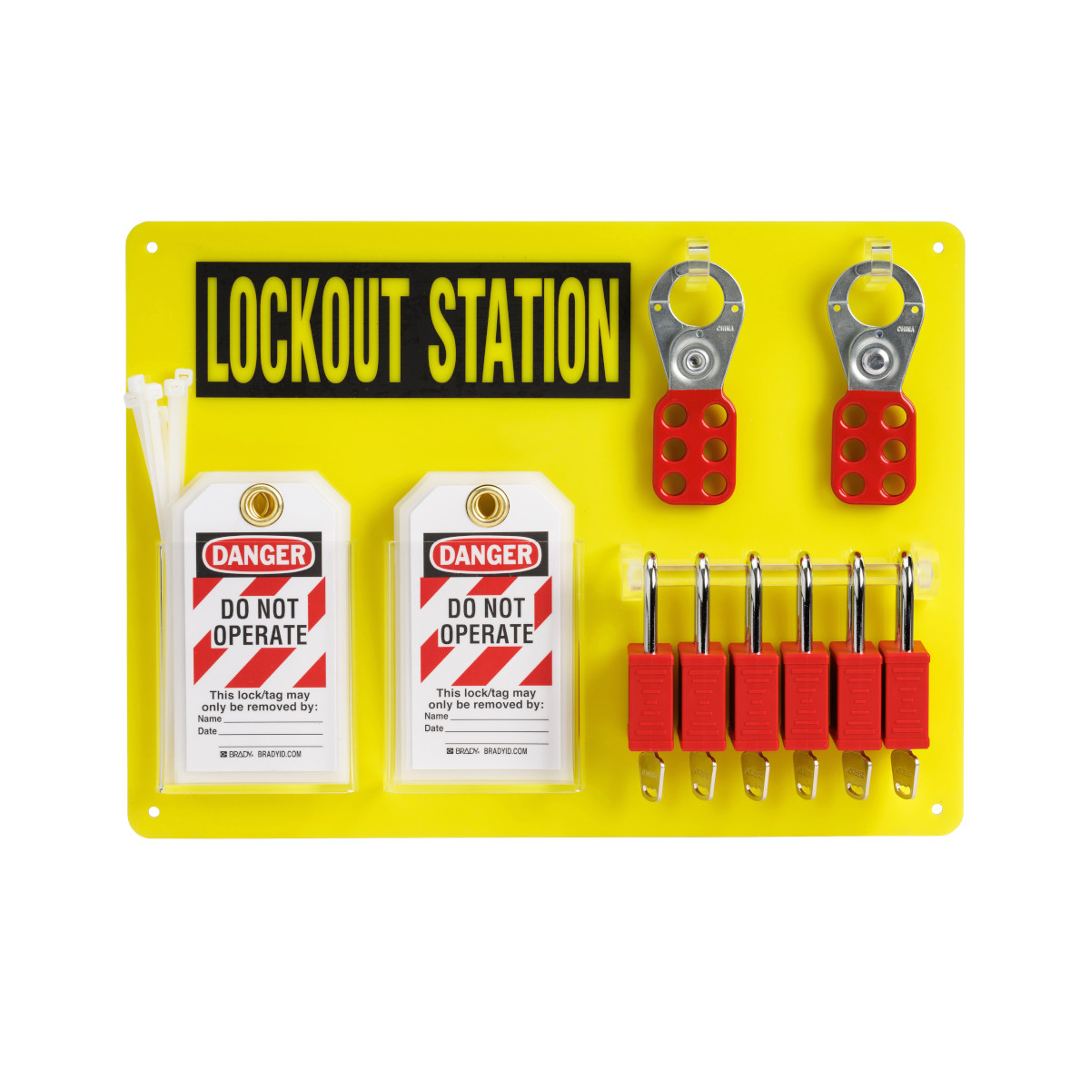 Lockout Station, 29 Components Included, Lockout Board, Keyed Different Padlocks