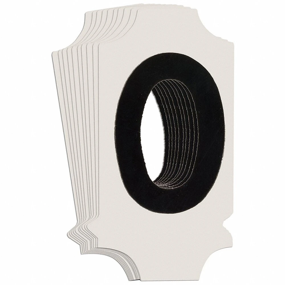 BRADY 5010P-O Numbers And Letters Labels, 1 Inch Character Height, Non-Reflective, Gothic, Black, 10 PK | CT3BWZ 800N24