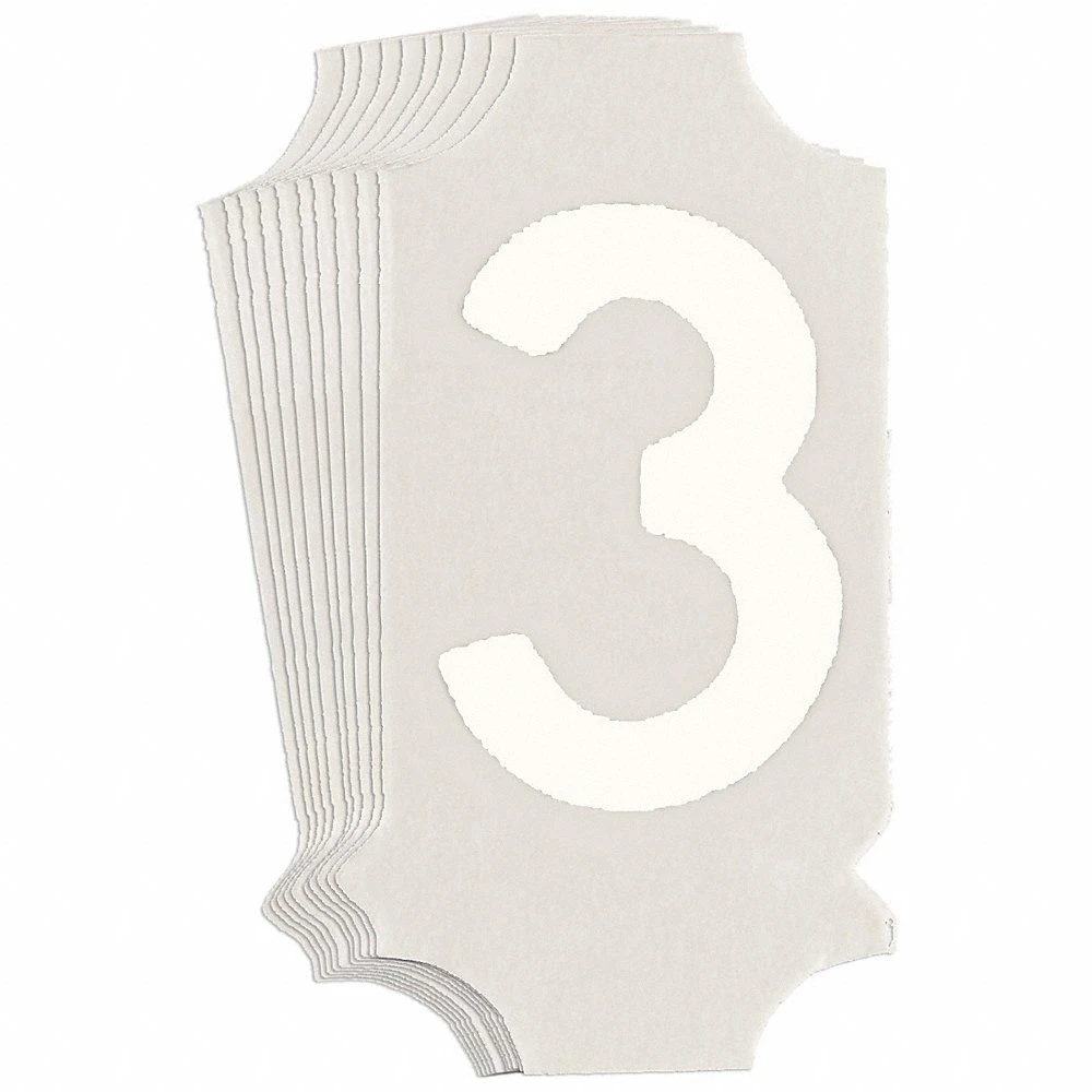 BRADY 5040P-3 Numbers And Letters Labels, 1 Inch Character Height, Non-Reflective, Gothic, White, 10 PK | CT3GRG 800N39