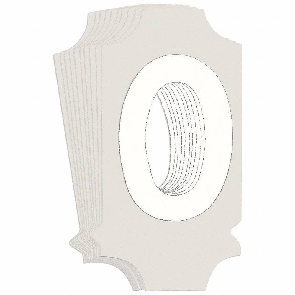 BRADY 5040P-O Numbers And Letters Labels, 1 Inch Character Height, Non-Reflective, Gothic, White, 10 PK | CT3GCE 800N57