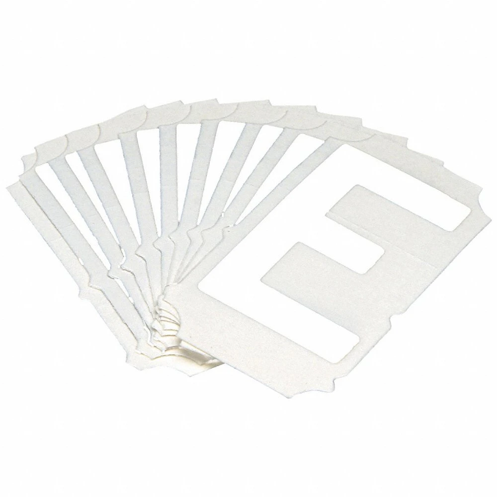 BRADY 5080P-E Numbers And Letters Labels, 2 Inch Character Height, Non-Reflective, Gothic, White, 10 PK | CT3HAY 800ND2