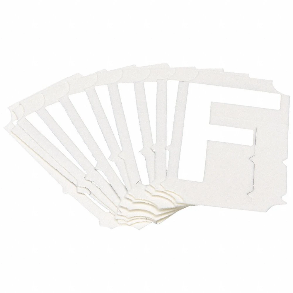 BRADY 5080P-F Numbers And Letters Labels, 2 Inch Character Height, Non-Reflective, Gothic, White, 10 PK | CT3HAU 800ND3