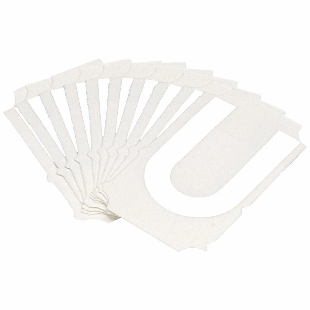 BRADY 5080P-U Numbers And Letters Labels, 2 Inch Character Height, Non-Reflective, Gothic, White, 10 PK | CT3GZN 800ND9